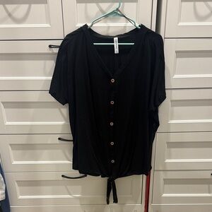 Zenana Outfitters Black Button-Down Shirt
